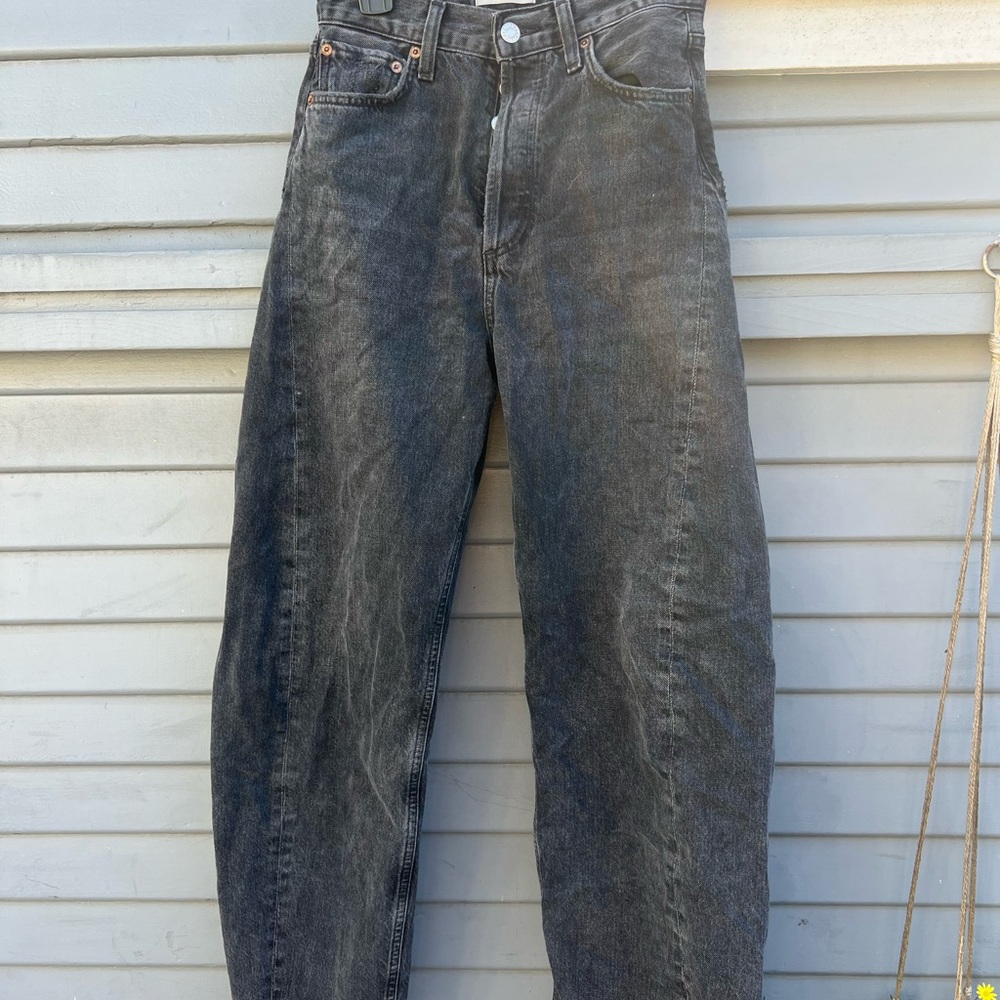 Agolde Luna Charcoal Wide Leg Jeans